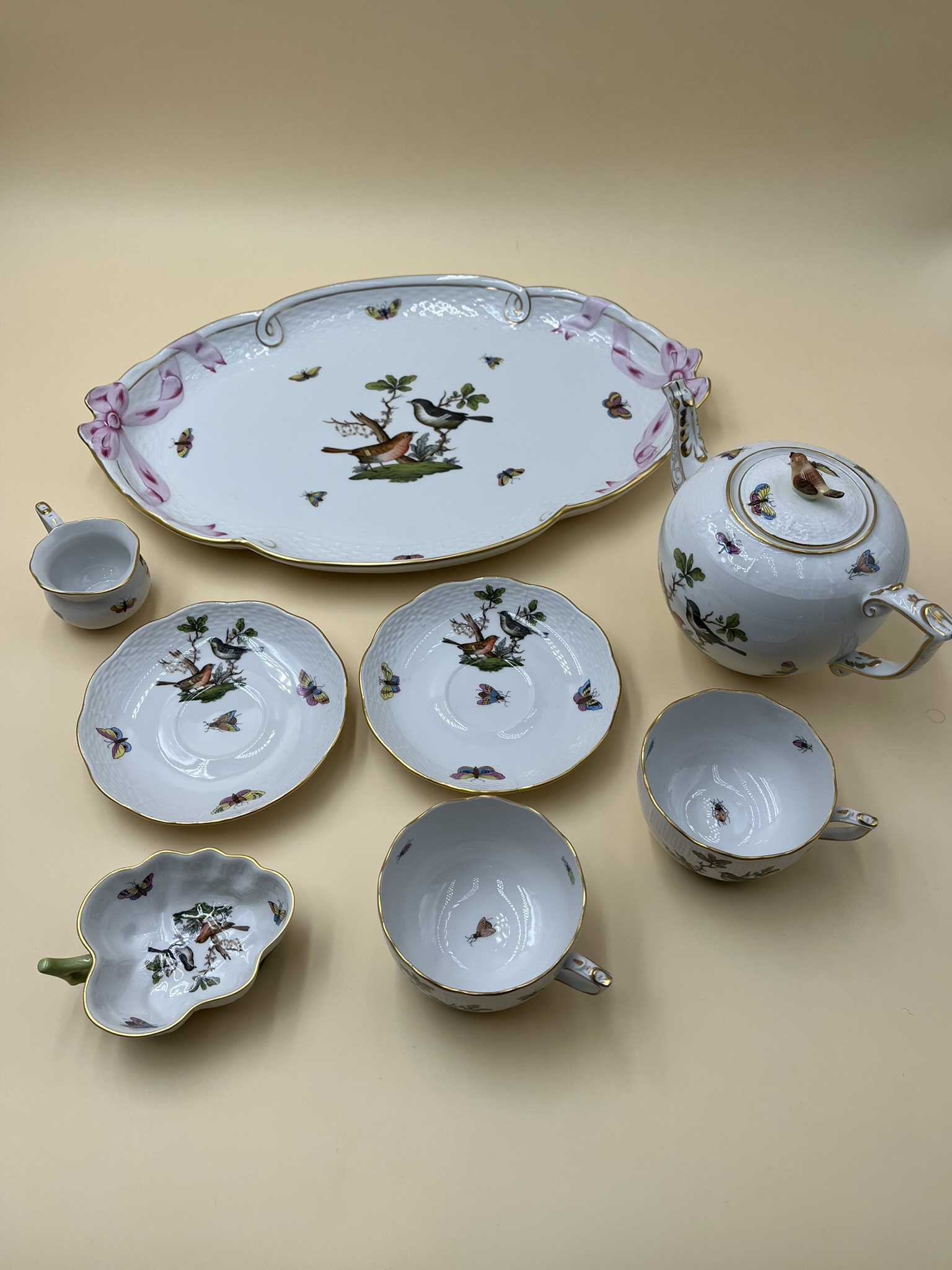 Herend 8-piece tea set, numbered, hand-painted, excellent Condition - Image 2
