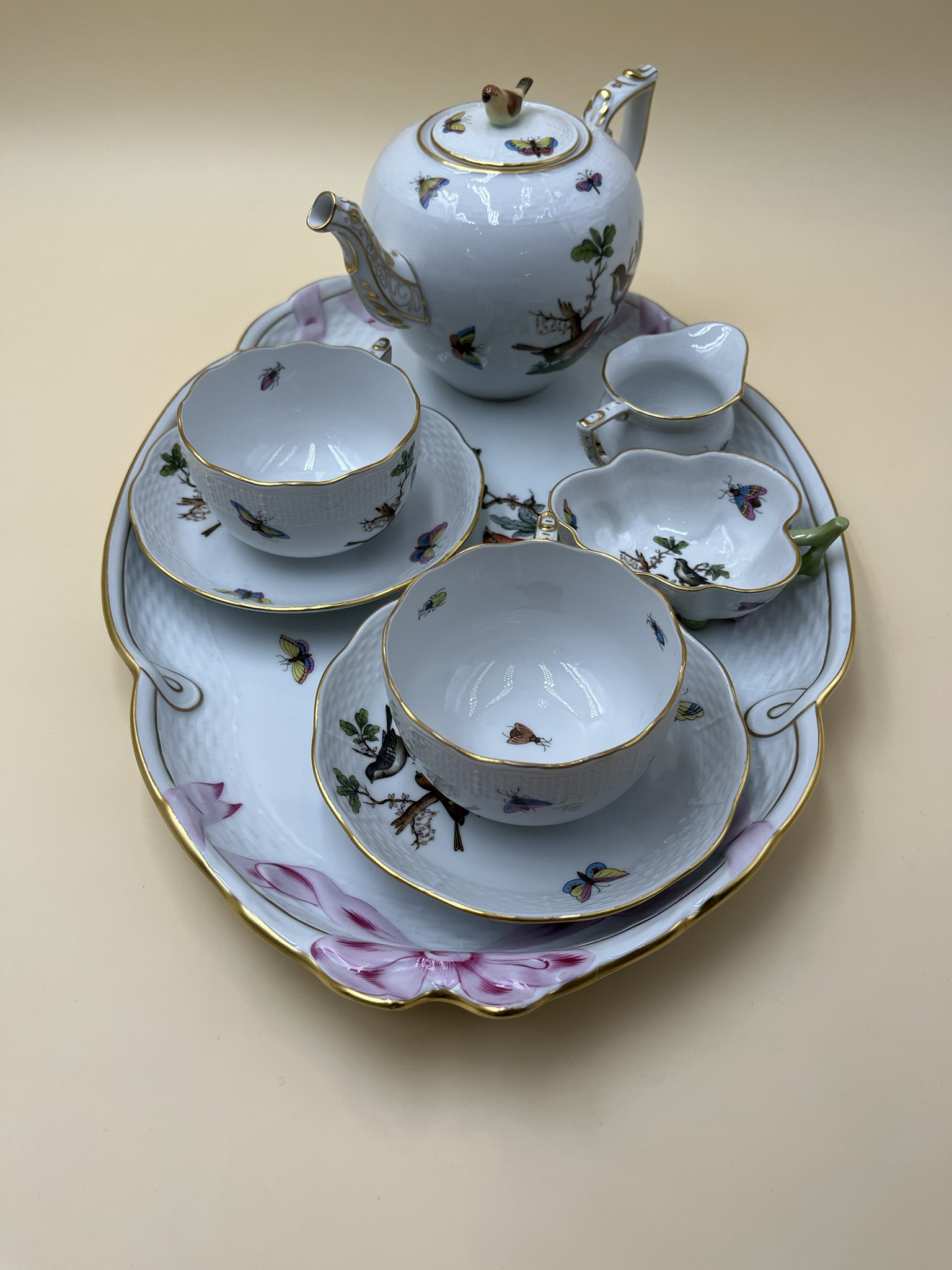 Herend 8-piece tea set, numbered, hand-painted, excellent Condition - Image 4