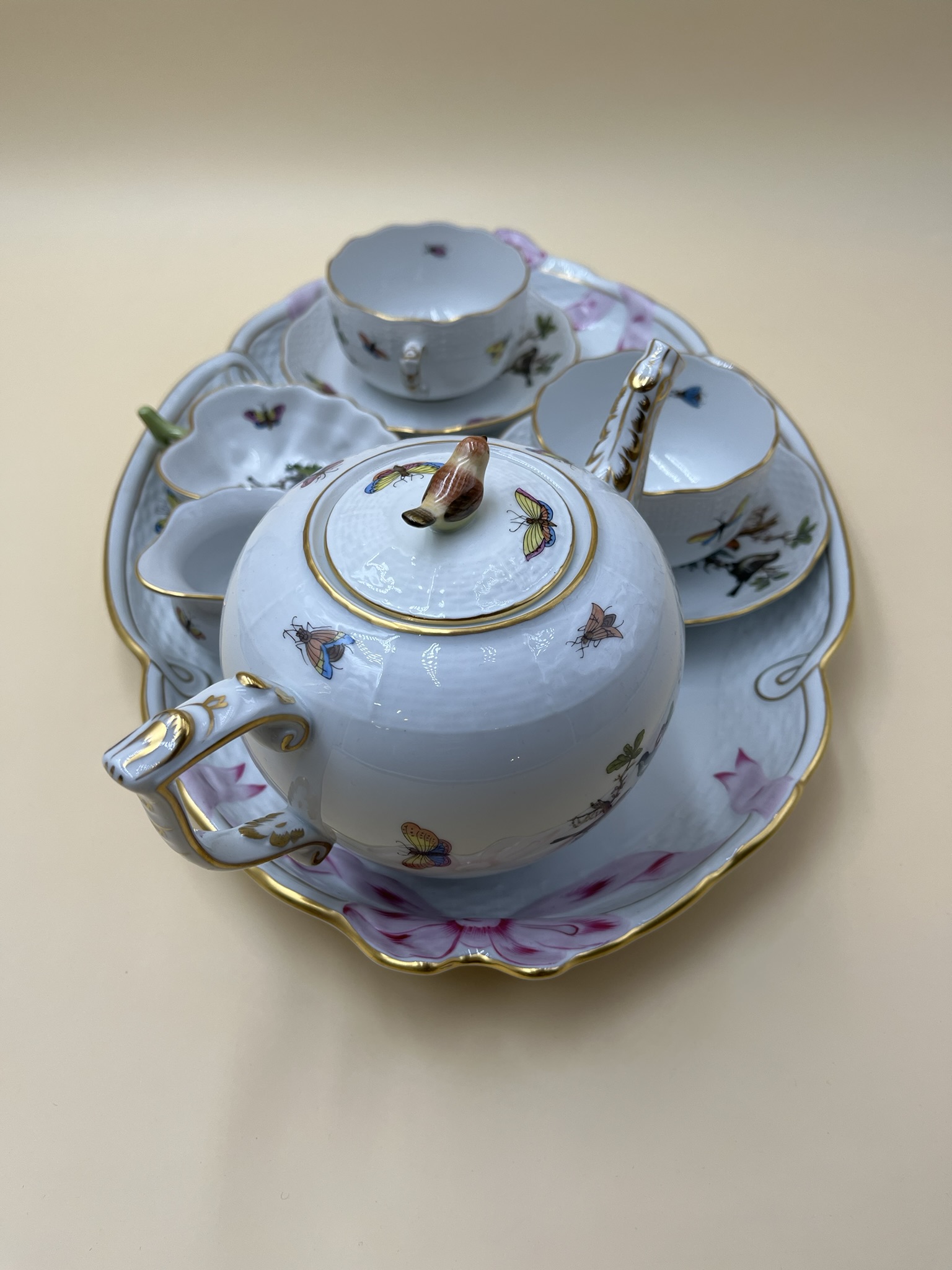 Herend 8-piece tea set, numbered, hand-painted, excellent Condition - Image 5
