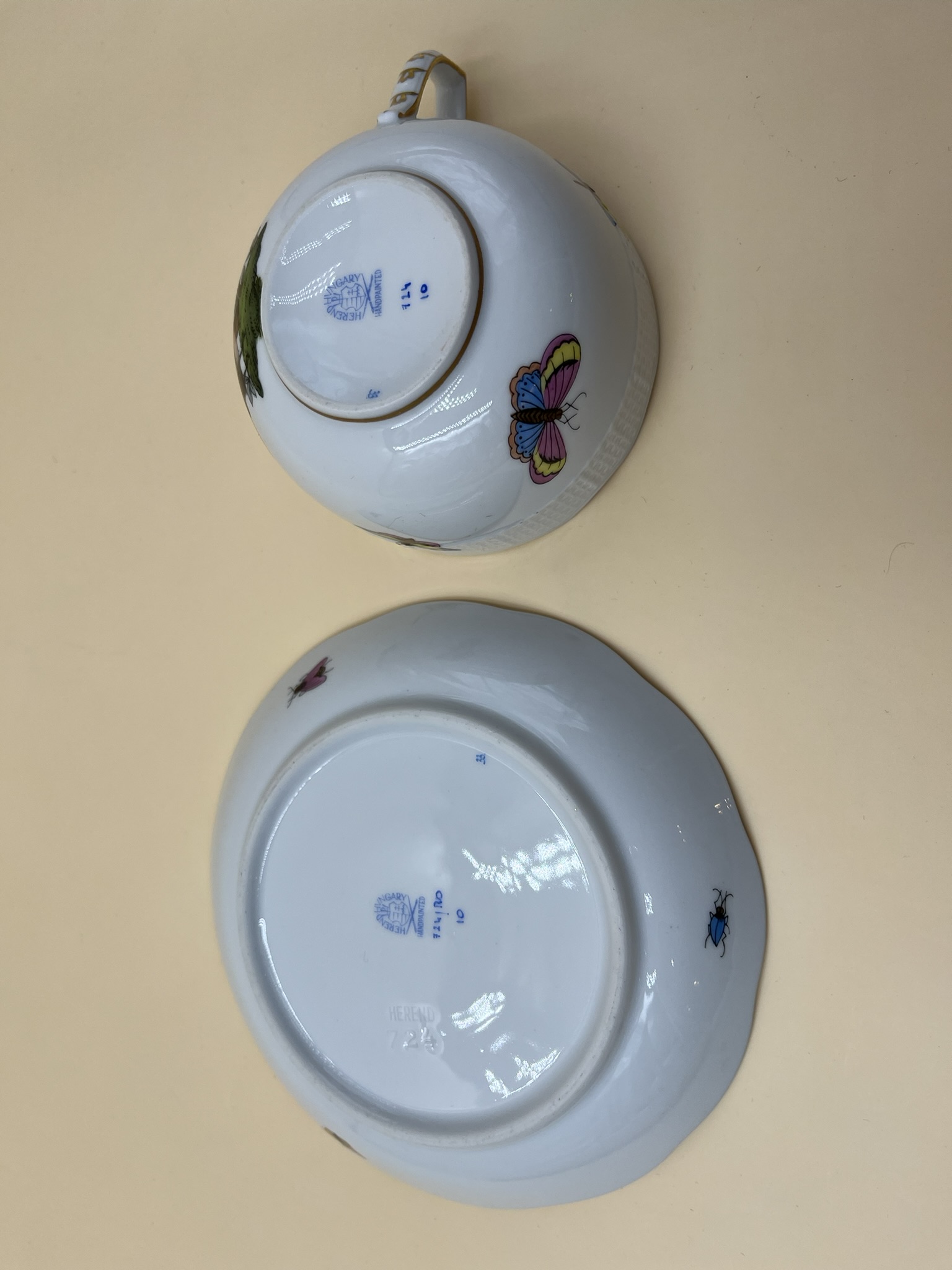 Herend 8-piece tea set, numbered, hand-painted, excellent Condition - Image 7